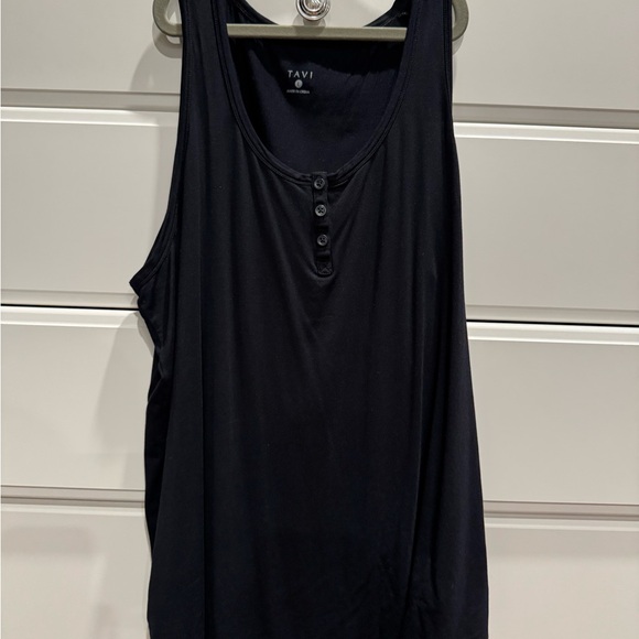 Tavi Classic Henley Tank - Large - Black Sleeveless Women's Athletic Top - Picture 3 of 5